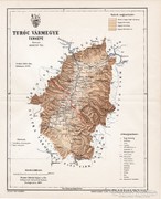 Turóc vármegye térkép 1897, antik, eredeti
