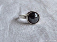 Hematit-golyós ezüst gyűrű