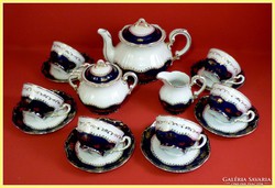 Zsolnay teáskészlet Pompadour I.hibátlan 6 személyes