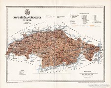 Nagy - Küküllő vármegye térkép 1896, antik, eredeti