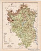 Fejér vármegye térkép 1894, antik, eredeti