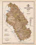 Csik vármegye térkép 1893, antik, eredeti