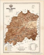 Árva megye térkép 1893, antik, eredeti