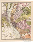 Budapest térkép 1894 II., eredeti, antik