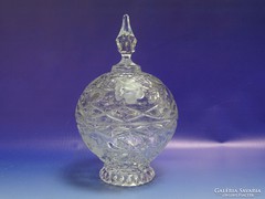 0I571 Régi hatalmas fedeles üveg bonbonier 26 cm