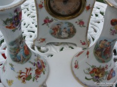 Antik porcelánok óra gyertyatartók