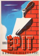 Országot épít a Szociáldemokrata Párt plakát 1945, reprint