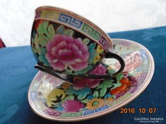 Famille Noir-Mille Fleur-kínai teás csésze aljal-2