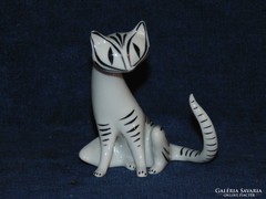 Hollóházi art deco macska,retro cica