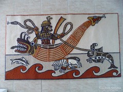 Perui tengeri csatajelentes faliszőnyeg 125 x 70 cm. 