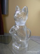 Üveg cica alakú kiöntő
