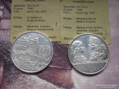 Mátyás I-II ezüst 500 Ft 2x 28 gramm 0,900 certi