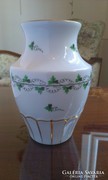 15cm-es zöld Petrezselyem mintás Herendi porcelán váza