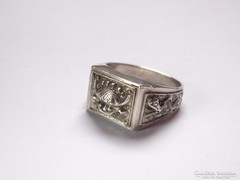 Kínai sárkányos ezüst pecsétgyűrű.