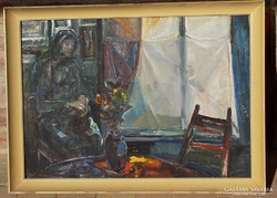 Göldner Tibor Parasztszoba képcsarnokos 56x76cm