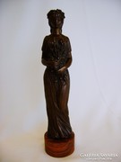 R. Kiss Lenke. Női bronz szobor 32cm. Mag. Ritka!