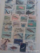 30db halak motívumu bélyegek 