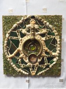 Zöld kavicsmozaik falikép - art mosaic from stone (15)
