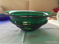 Zöld nagy, modern üvegtál - big green glass bowl (15)