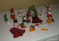 14 darabos kézzel készült fa karácsonyfadísz csomag