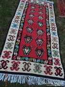 Gyönyörű Kaukázusi Slicc kilim kézi gyapjú szőnyeg 197x94