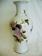Hollóházi Bordó virág mintás Óriás váza