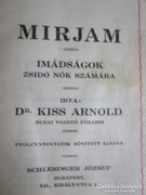 JUDAIKA IMAKÖNYV BUDAPEST 1898 DR KISS ARNOLD BUDA FŐ RABI 