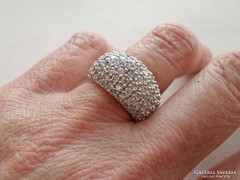 Szép art deco  ezüstgyűrű rengeteg kővel