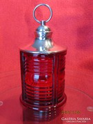 Antique ruby ​​silver jewelry holder with silver lid