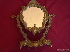 Barokkos rézkeretes asztali tükör