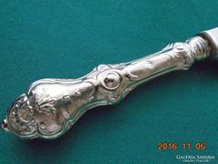 Antik-Barokk ezüst nyelü nagyobb kés-25 cm