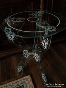 Álomszép kecses üveg asztal 61.5cm magas 42cm álmérő