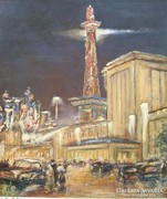 ​Hajnal Párizsban, olajfestmény olaj festmény