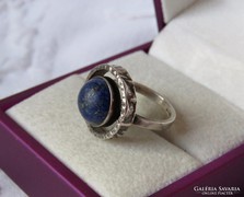 Skandináv ezüst gyűrű lápisz lazulival - Csodás!