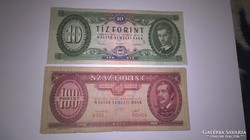 100 forint 1949-es, és egy 1962-es,10 Forint  2 db!