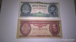 100 forint 1949-es, és egy 1980-as 20 forint 2 db!