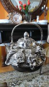 Exkluzív! Tibeti ezüst, domborműves kézi készítésű teáskanna