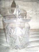 Régi ólomkristály (üveg) cukortartó, bonbonier