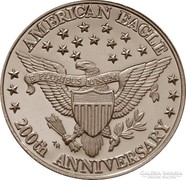 1 unciás American eagle 200th anniversary - színezüst érme