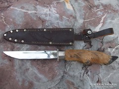 Deer leg grip-hunter-knife leather case