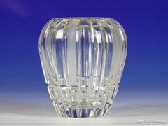 0J112 Régi vastagfalú üveg váza 12.5 cm