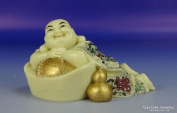 0H401 Jelzett csontszerű nevető Buddha szobor