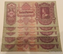 5 db csillagos 100 pengő 1930