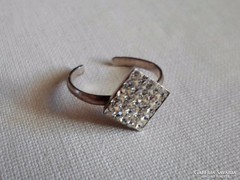 Szép régi kristályos nyitott ezüstgyűrű