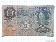 20 Korona 1913  / II. !! Románia bélyegzős!