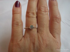 Vékony button holdkő ezüst gyűrű