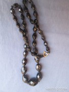 Antik art deco Onyx női gyönyörűen fazettált nyaklánc fekete