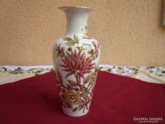 Zsolnay lepkés és mályva virágos nagy váza