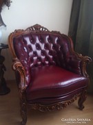 Barokk bőr fotel