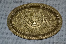 Réz Jeruzsálem Judaika kis tálca ( DBZ 0021 )